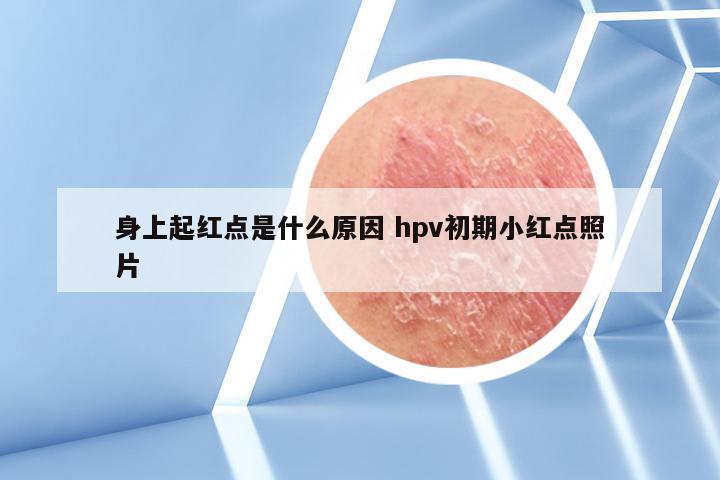 身上起红点是什么原因 hpv初期小红点照片